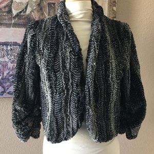 Ella Moss Tina Faux Fur Cropped Shrug Jacket Sz M
